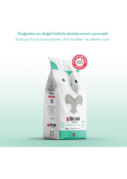 Toi Moi Sodyum Bentonit Kedi Kumu - Natura Kokusuz 10L