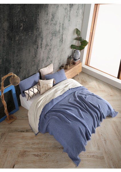 4 Katlı Multi Muslin %100 Pamuk Çift Kişillik Yatak Örtüsü
