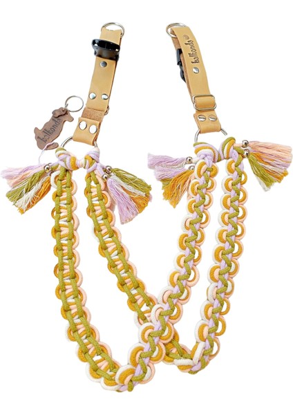 Köpek göğüs tasması orta ve büyük ırk makrome örgü hakiki deri göğüs ölçüsü:60-95cm ayarlamalı dog harness GT2-19