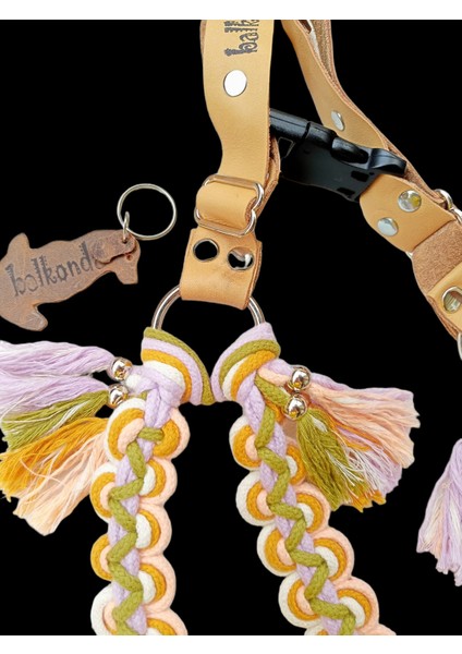 Köpek göğüs tasması orta ve büyük ırk makrome örgü hakiki deri göğüs ölçüsü:60-95cm ayarlamalı dog harness GT2-19