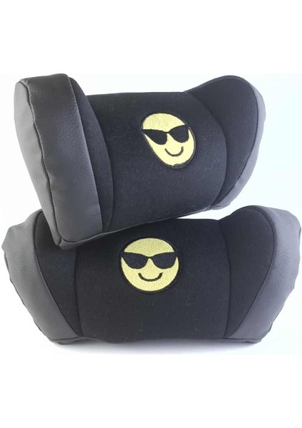 Emoji Gözlüklü Oto Ikili Boyun Yastığı
