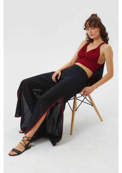 Bağlamalı Sırt Detaylı Şık Crop Bluz fiyatları