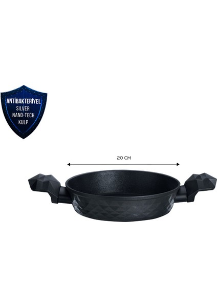 BioDiamond Antibakteriyel Kulp İndüksiyon Tabanlı Sahan 20 cm 1,2 Lt