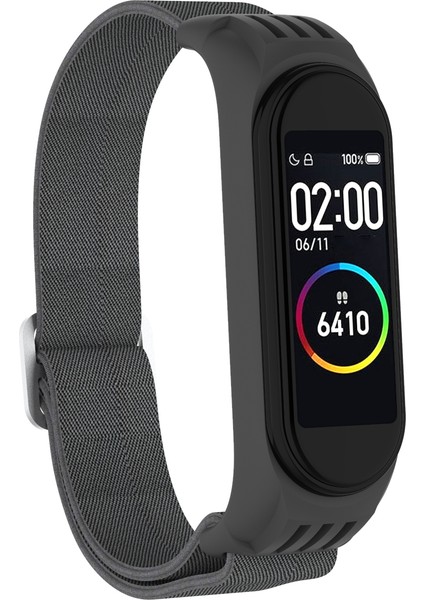 Xiaomi Mi Band 3/4/5/6 Için Elastik Naylon Akıllı Saat Kayışı Yedek Saat Bandı - Koyu Gri (Yurt Dışından) fırsatları