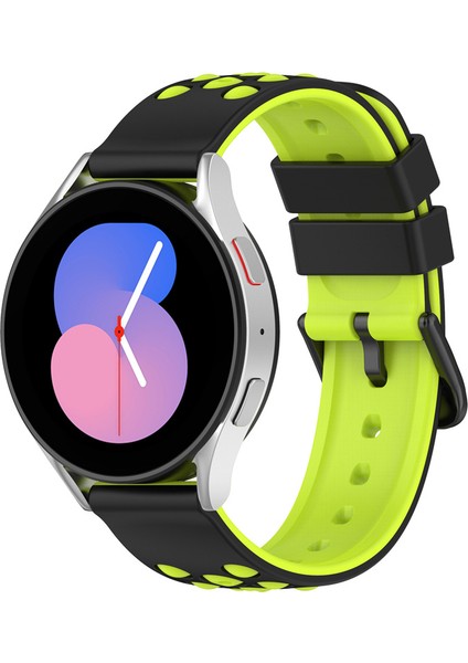 Samsung Huawei Huami Garmin Polar Universal Saat Kayış Silikon 22MM Çok Yuvarlak Delikli Saat Bandı - Siyah / Yeşil (Yurt Dışından) modelleri