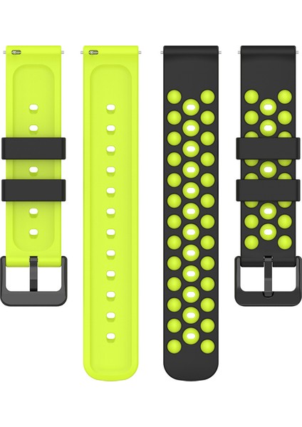 Samsung Huawei Huami Garmin Polar Universal Saat Kayış Silikon 22MM Çok Yuvarlak Delikli Saat Bandı - Siyah / Yeşil (Yurt Dışından) indirimleri