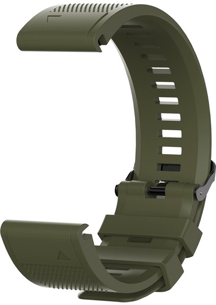 26MM Silikon Garmin Fenix ​​6x/6x Pro/fenix ​​5x/fenix ​​5x Plus Yumuşak Saat Bilek Kayışı - Koyu Yeşil (Yurt Dışından)