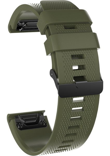 26MM Silikon Garmin Fenix ​​6x/6x Pro/fenix ​​5x/fenix ​​5x Plus Yumuşak Saat Bilek Kayışı - Koyu Yeşil (Yurt Dışından) modelleri
