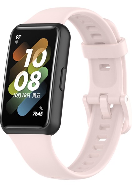 Huawei Band 7 Için Silikon Akıllı Watchme Bandı Düz Renkli Ayarlanabilir Bilek Kayışı - Açık Pembe (Yurt Dışından) fiyatları