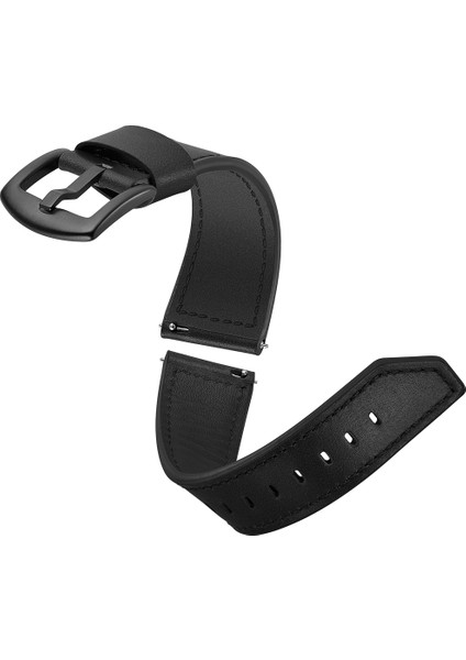 Samsung Gear S3 Classic/s3 Frontier Deri Saati Band 22MM - Siyah (Yurt Dışından)