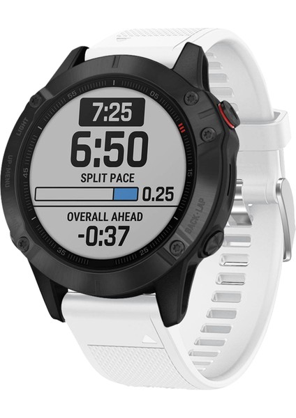 Garmin Fenix ​​7x/6x Safir Gps/6x Pro/6x Gps/5x Gps/5x Artı Silikon Spor Saat Band Gümüş Toka ile Ayarlanabilir Saat Kayışı - Beyaz (Yurt Dışından) fiyatları