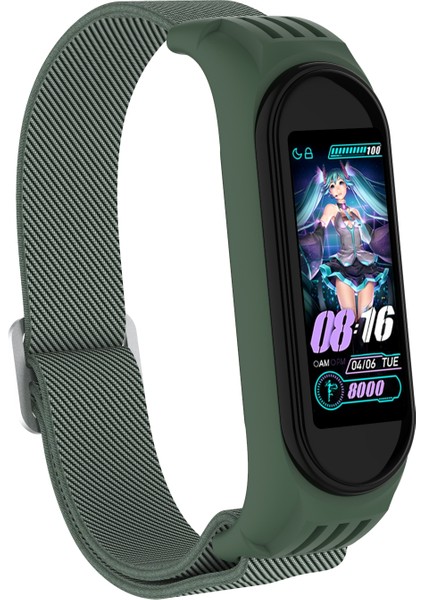 Xiaomi Mi Band 3/4/5/6 Için Elastik Naylon Akıllı Saat Kayışı Yedek Saat Bandı - Koyu Yeşil (Yurt Dışından) fırsatları