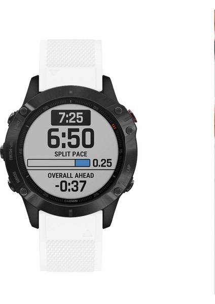 Garmin Fenix ​​7x/6x Safir Gps/6x Pro/6x Gps/5x Gps/5x Artı Silikon Spor Saat Band Gümüş Toka ile Ayarlanabilir Saat Kayışı - Beyaz (Yurt Dışından) indirimleri