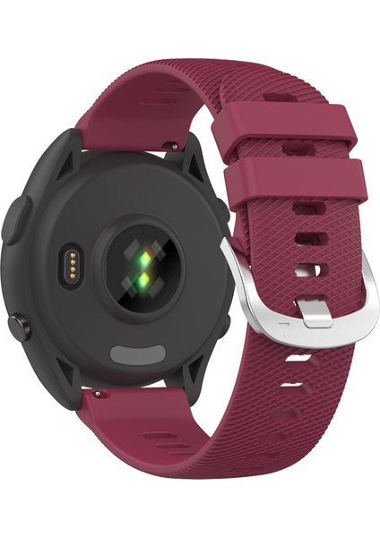 Garmin Forerunner Için 265 Silikon Saat Band 22MM Çapraz Şerit Yumuşak Spor Saat Kayışı - Şarap Kırmızısı (Yurt Dışından)