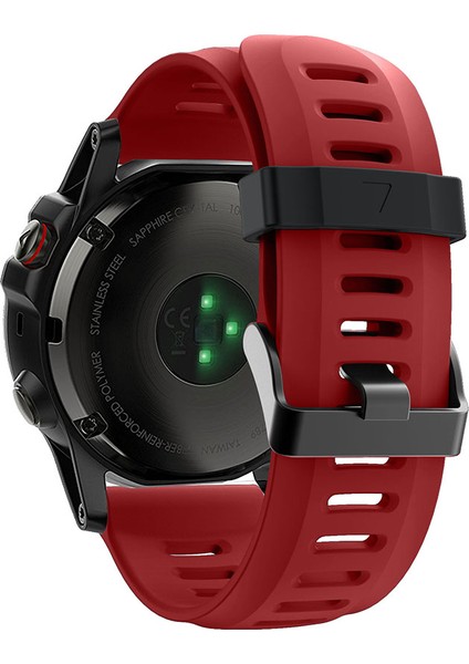 Garmin Fenix ​​5x/fenix ​​3 Metal Toka Akıllı Saat Kayışı Için Silikon Saat Bando Bileziği - Kırmızı (Yurt Dışından)