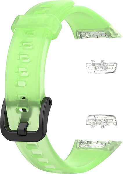 Huawei Band 6 / Honor Band 6 Için Şeffaf Su Geçirmez Tpu Yedek Kayış Saat Bantları - Şeffaf Green (Yurt Dışından)