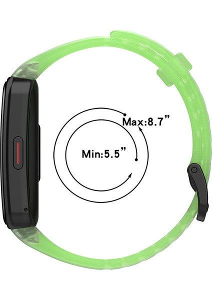 Huawei Band 6 / Honor Band 6 Için Şeffaf Su Geçirmez Tpu Yedek Kayış Saat Bantları - Şeffaf Green (Yurt Dışından) modelleri