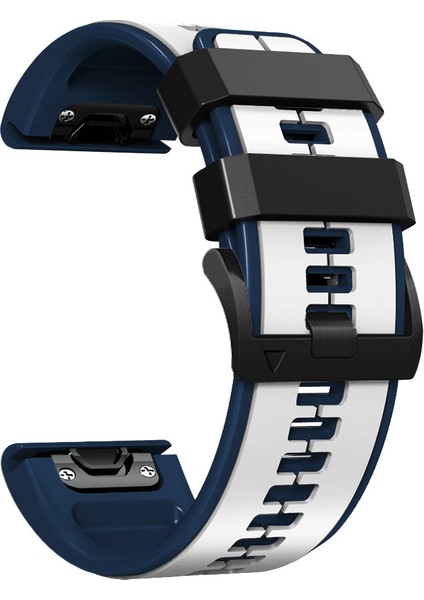 Garmin Tactix 7 Pro / Fenix ​​7x / Fenix ​​6x Pro Silikon Bilek Kayışı Yedek Çift Renkli Akıl Watch Band 26MM - Beyaz / Mavi (Yurt Dışından) fırsatları