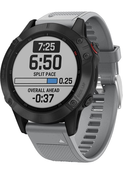 Garmin Fenix ​​7x/6x Safir Gps/6x Pro/6x Gps/5x Gps/5x Artı Silikon Spor Saat Band Gümüş Toka ile Ayarlanabilir Saat Kayışı - Gri (Yurt Dışından) fiyatları