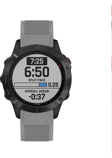 Garmin Fenix ​​7x/6x Safir Gps/6x Pro/6x Gps/5x Gps/5x Artı Silikon Spor Saat Band Gümüş Toka ile Ayarlanabilir Saat Kayışı - Gri (Yurt Dışından) indirimleri