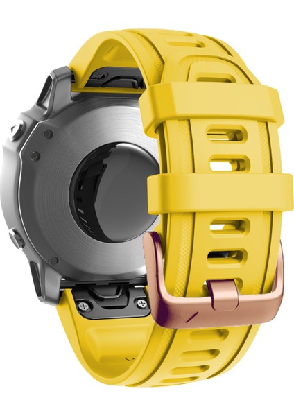 Garmin Fenix ​​7s / 6s Pro / 5s Için Saat Bando / 5s Plus / Instinct 2s 20MM Silikon Yedek Kayışı Gül Altın Tokalı - Sarı (Yurt Dışından)