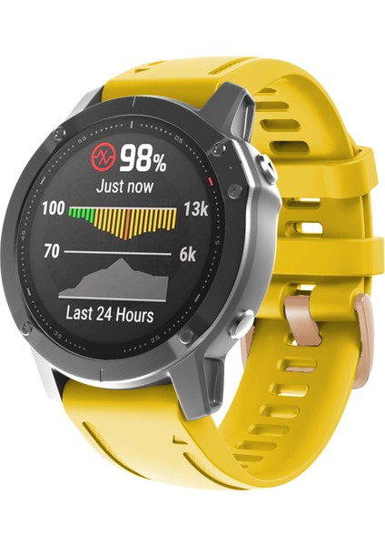 Garmin Fenix ​​7s / 6s Pro / 5s Için Saat Bando / 5s Plus / Instinct 2s 20MM Silikon Yedek Kayışı Gül Altın Tokalı - Sarı (Yurt Dışından) fiyatları