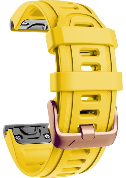 Garmin Fenix ​​7s / 6s Pro / 5s Için Saat Bando / 5s Plus / Instinct 2s 20MM Silikon Yedek Kayışı Gül Altın Tokalı - Sarı (Yurt Dışından) modelleri