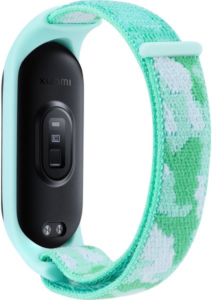 Xiaomi Mi Band 5/6/7 Kamuflaj Naylon Ayarlanabilir Akıllı Saat Kayışı Yedek Bilek Bandı - Açık Yeşil (Yurt Dışından)