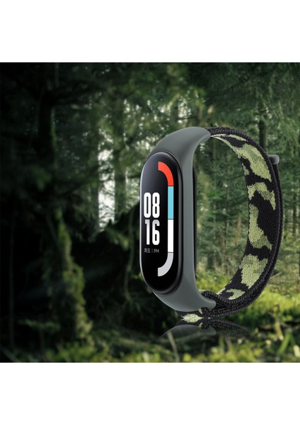 Xiaomi Mi Band 5/6/7 Kamuflaj Naylon Ayarlanabilir Akıllı Saat Kayışı Yedek Bilek Bandı - Açık Yeşil (Yurt Dışından) modelleri