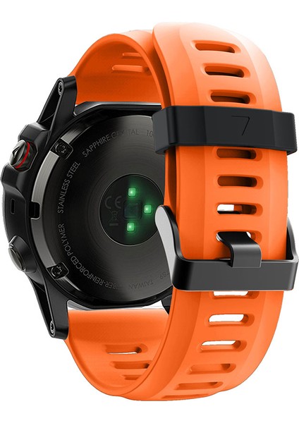 Garmin Fenix ​​5x/fenix ​​3 Metal Tokalı Akıllı Saat Kayışı Için Silikon Saat Bando Bilezik - Turuncu (Yurt Dışından) modelleri