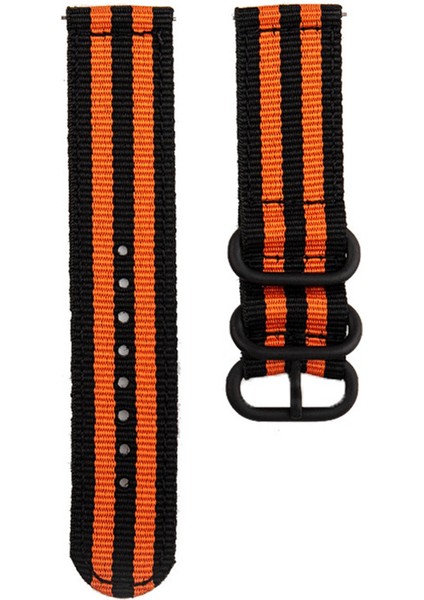 Garmin Venue 2s / Vivoaktif 4s 18MM Naylon Saat Kayışı Üç Ağır Toka Saat Bandının Değiştirilmesi - Siyah / Turuncu (Yurt Dışından) modelleri
