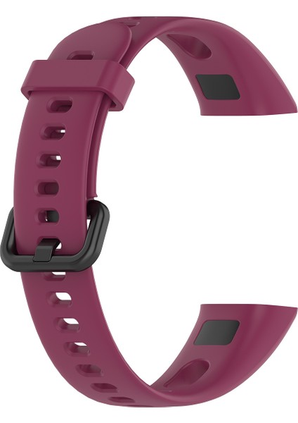 Huawei Honor 5i/huawei Watch Band 4 - Wine Red Için Metal Tokalı Silikon Akıllı Watchme Kayışı (Yurt Dışından)