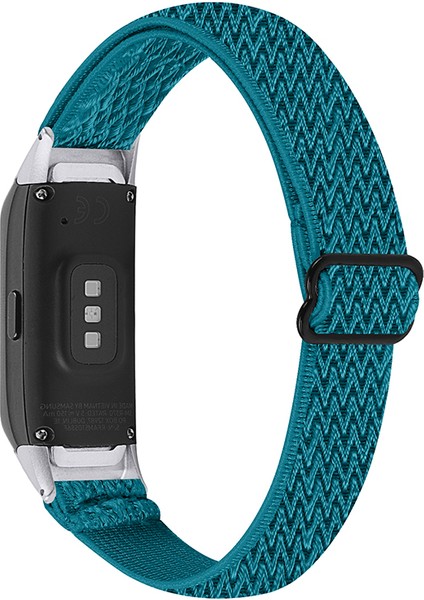 Samsung Galaxy Fit R375 - Azurit Için Ayarlanabilir Naylon Sport Loop Watch Band Örgülü Dokuma (Yurt Dışından)