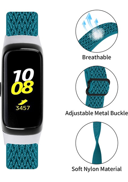 Samsung Galaxy Fit R375 - Azurit Için Ayarlanabilir Naylon Sport Loop Watch Band Örgülü Dokuma (Yurt Dışından) fırsatları