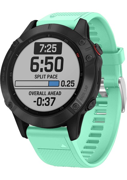 Garmin Fenix ​​7x/6x Safir Gps/6x Pro/6x Gps/5x Gps/5x Artı Silikon Spor Saat Band Gümüş Toka ile Ayarlanabilir Saat Kayışı - Cyan (Yurt Dışından) fiyatları