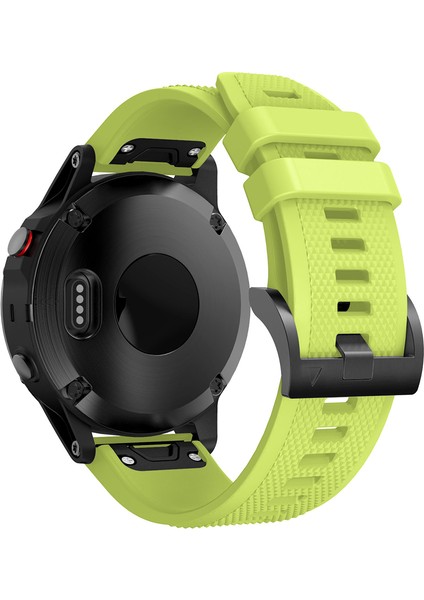 Garmin Fenix ​​için Silikon Watchme Bandı 5 Siyah Üçgen Tokalı Ayarlanabilir Akıllı Saat Kayışı - Floresan Yeşil (Yurt Dışından)