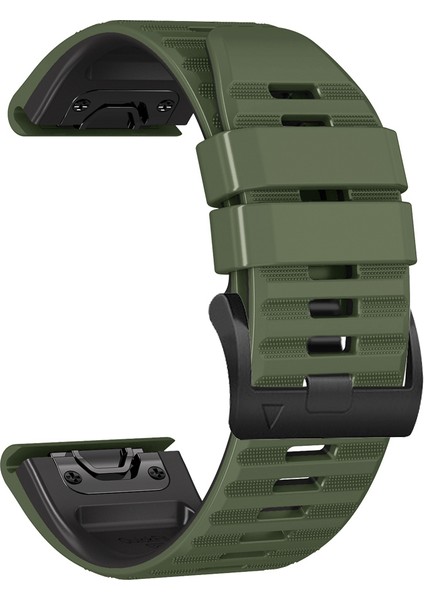 Garmin Tactix Için Delta / Enduro Yatay Stripes Silikon Saat Kayışı Ayarlanabilir Bilek Bandı - Ordu Yeşil / Siyah (Yurt Dışından) modelleri