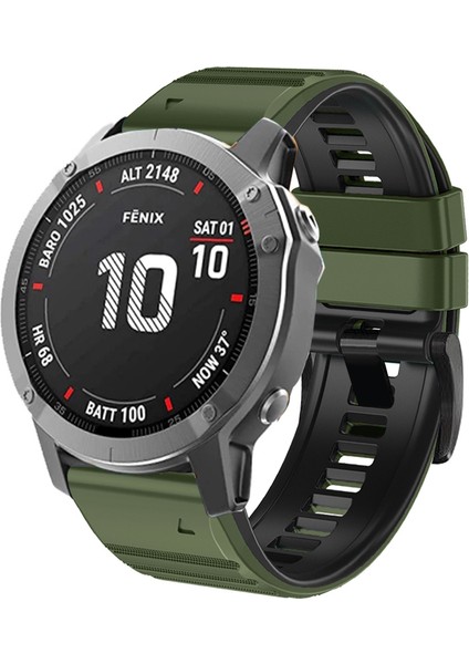 Garmin Tactix Için Delta / Enduro Yatay Stripes Silikon Saat Kayışı Ayarlanabilir Bilek Bandı - Ordu Yeşil / Siyah (Yurt Dışından) indirimleri