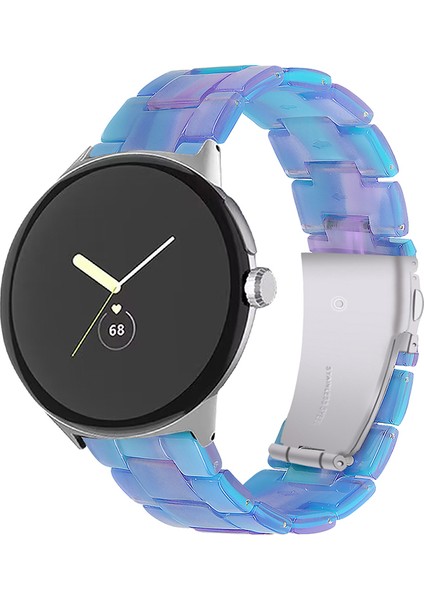 Google Pixel Için Slim Light Reçine Bandı Sport Strap Bileziği Paslanmaz Çelik Tokalı - Mavi Mor Karışım (Yurt Dışından) modelleri