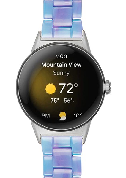 Google Pixel Için Slim Light Reçine Bandı Sport Strap Bileziği Paslanmaz Çelik Tokalı - Mavi Mor Karışım (Yurt Dışından) fırsatları