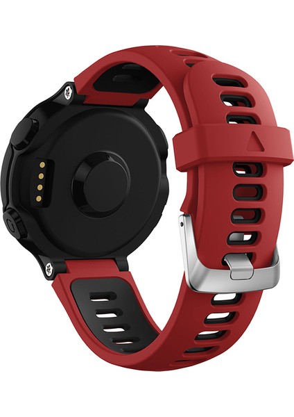 Garmin Forerunner Için 235 / 230/620/630 / 220 /735 / 735XT Silikon Saat Grubu Watchme Kayışı Yedek Parça Evrensel 22MM Saat Bandı - Koyu Kırmızı / Siyah (Yurt Dışından)