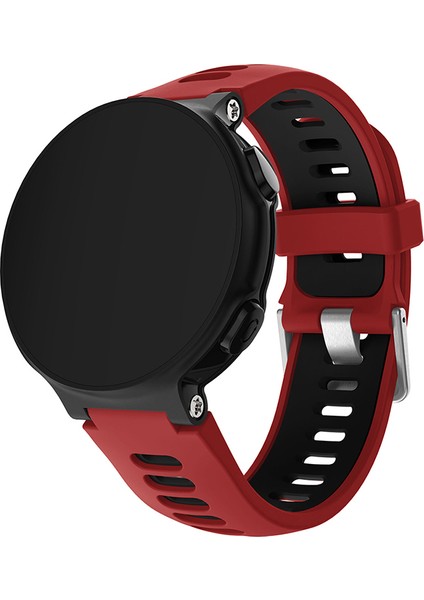 Garmin Forerunner Için 235 / 230/620/630 / 220 /735 / 735XT Silikon Saat Grubu Watchme Kayışı Yedek Parça Evrensel 22MM Saat Bandı - Koyu Kırmızı / Siyah (Yurt Dışından) fiyatları