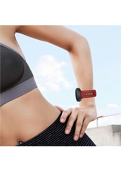 Garmin Forerunner Için 235 / 230/620/630 / 220 /735 / 735XT Silikon Saat Grubu Watchme Kayışı Yedek Parça Evrensel 22MM Saat Bandı - Koyu Kırmızı / Siyah (Yurt Dışından) indirimleri