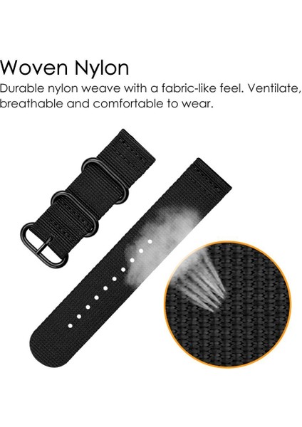 Garmin Forerunner 255S / Venu 2s / Xiaomi Mi Saat Yedek Strap 18MM Naylon Saat Bandı Yuvarlak Tokalı - Turuncu (Yurt Dışından)