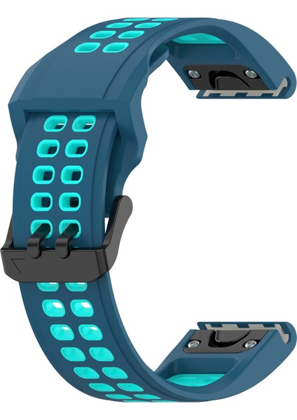 Garmin Enduro / Fenix ​​7x / 7x Güneş / Coros Vertix 2 Silikon 2 Silikon Saat Bandı 26MM Çift Renkli Saat Kayışı Çift Delikli Tokalı-Mavi / Yeşil (Yurt Dışından)