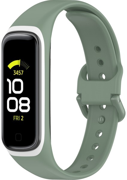 Samsung Galaxy Fit 2/SM-R220 Için Iki Renkli Silikon Watchme Bandı Yedek Kayışı-Yeşil/beyaz (Yurt Dışından) fiyatları