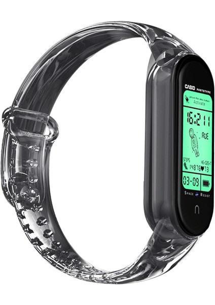 Renk Bant Bant Ayarlanabilir Tpu Bilek Kayışı Xiaomi Mi Band 5/6/7 Için - Siyah (Yurt Dışından)
