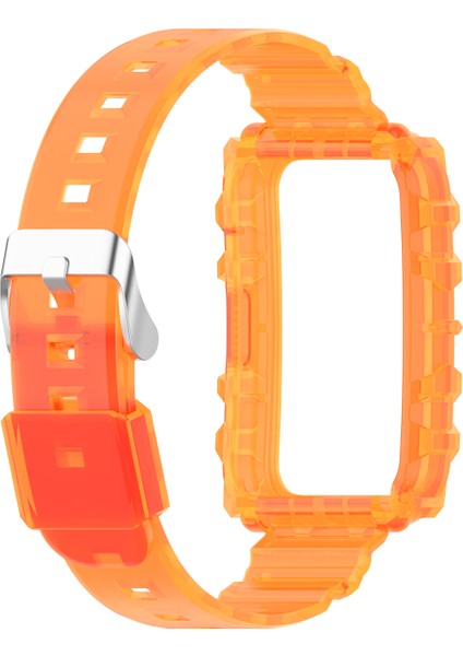 Huawei Watch Fit / Fit 2 / Fit Yeni Tek Boyut - Turuncu Için Şeffaf Tpu Entegre Akıllı Watchme Bandı Bilek Kayışı Çerçevesi (Yurt Dışından)