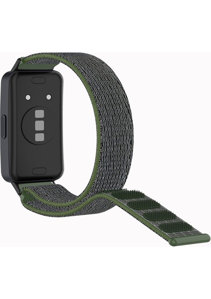 Huawei Band 8 Naylon Watch Band Ayarlanabilir Spor Döngüsü Nefes Alabilir Kayışı - Asker Yeşili (Yurt Dışından)