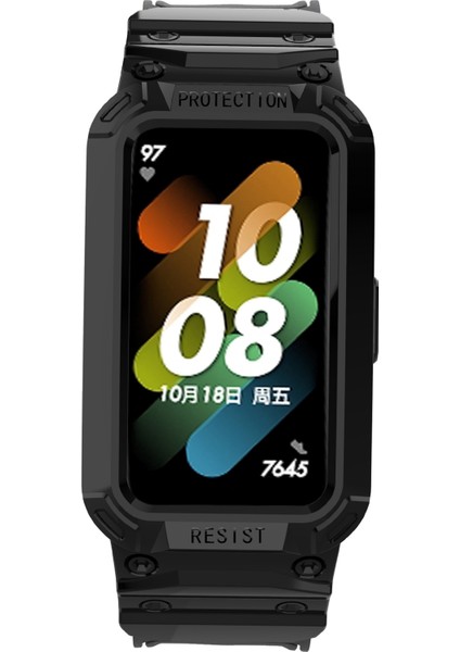 Honor Band 6/huawei Band 6/7 Yedek Tpu Saat Band Ayarlanabilir Bilek Kayışı + Watchme Kılıfı - Siyah (Yurt Dışından) modelleri